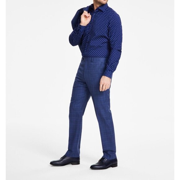 Michael Kors Mens Classic Fit Stretch Suit Pants Blue Size 38Wx32L NWT